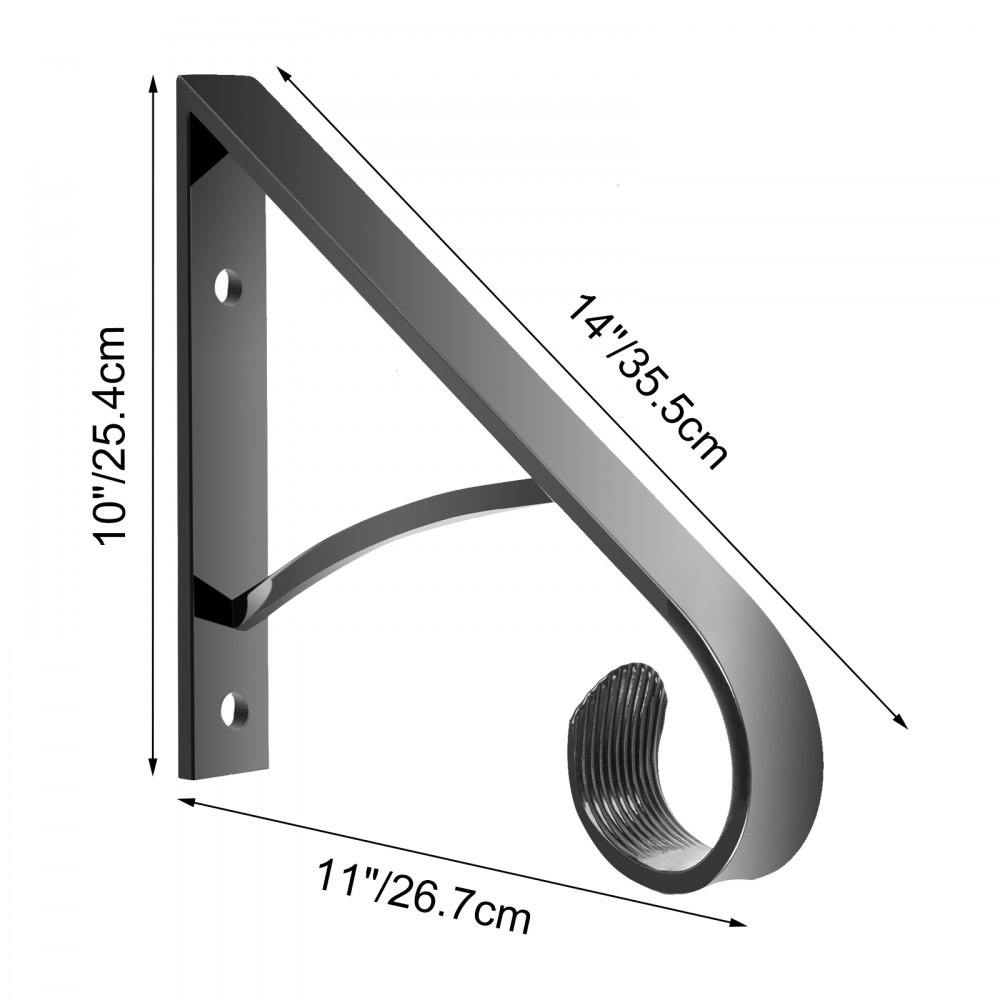 Vevor Corrimano Per Scale Ringhiere Passamano Ferro Battuto 14 X 11 X 10 Pollici