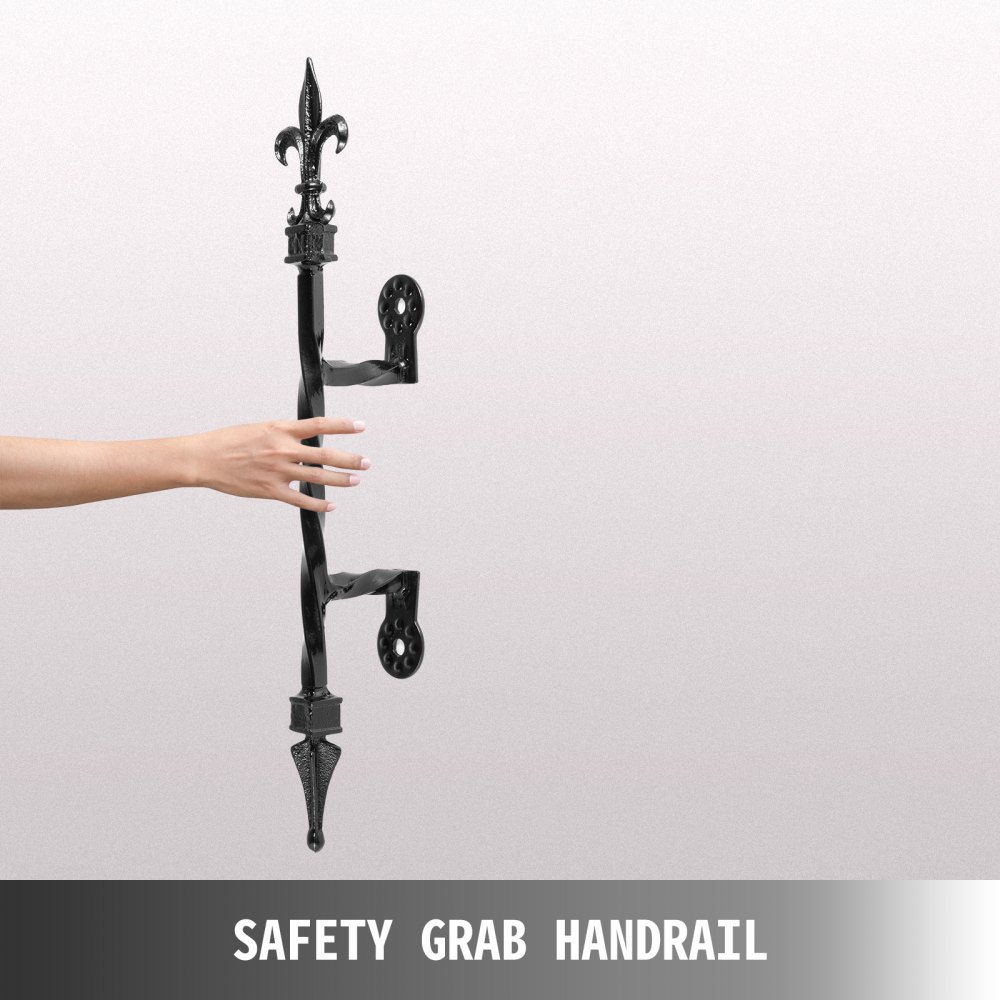 Corrimano Scale In Ferro Battuto Da 50cm ringhiera Nero Del Portico A Parete