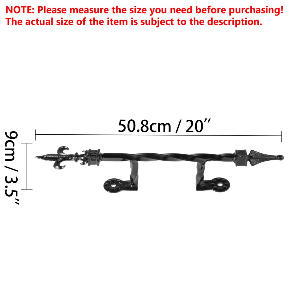 Corrimano Scale In Ferro Battuto Da 50cm ringhiera Nero Del Portico A Parete