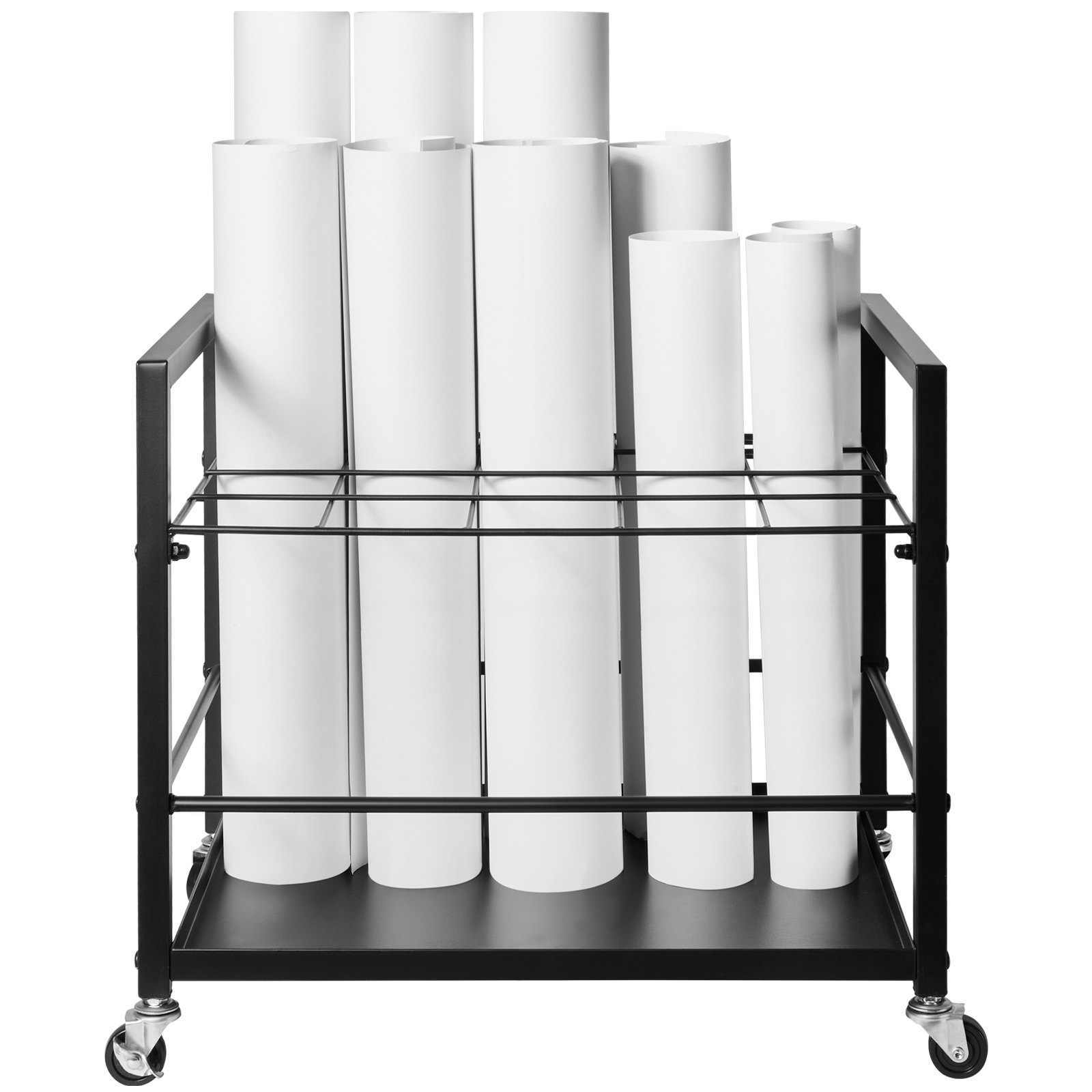 VEVOR Scaffale per Progetti 20 Scomparti, Portaprogetti con Ruote per Mappa, Carrello Portaprogetti Mobile in Metallo, Piano Costruzione Architettonico, Organizzatore di File su Rotolo per Ufficio