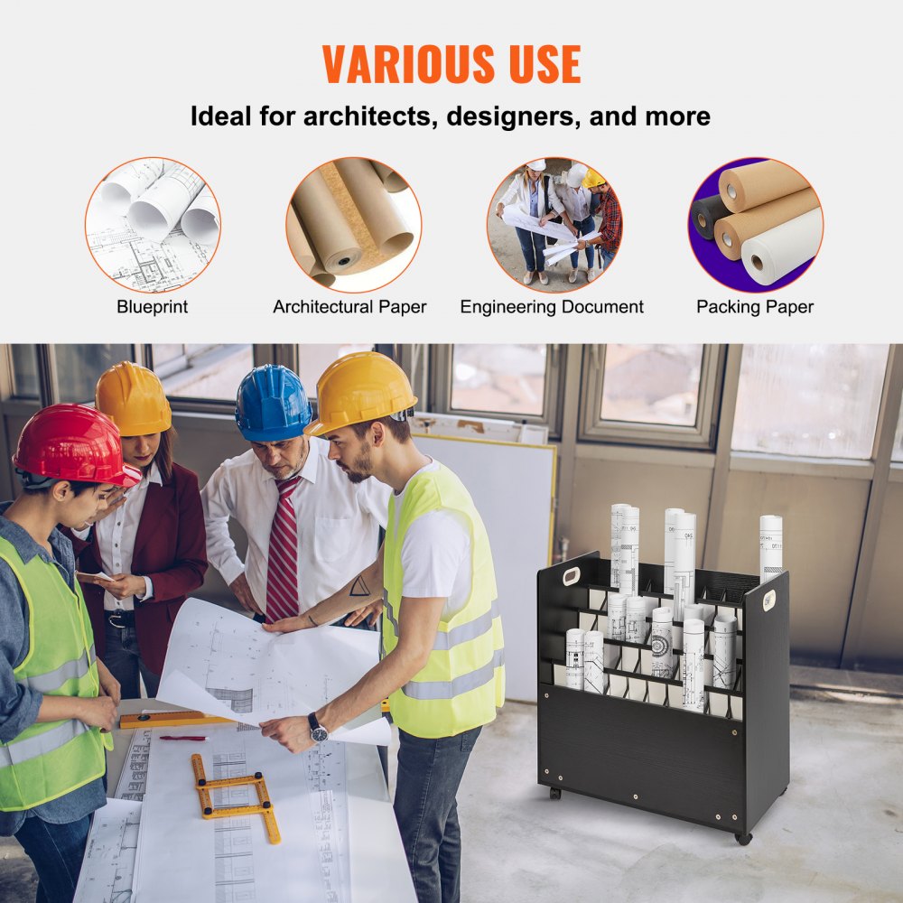 VEVOR Scaffale per Progetti 765 x 395 x 780 mm Armadietto Portaoggetti Verticale in Legno con 50 Scomparti per Progetti di Costruzione, Mappe, Manifesti Architettonici, Portaprogetti per Casa, Ufficio