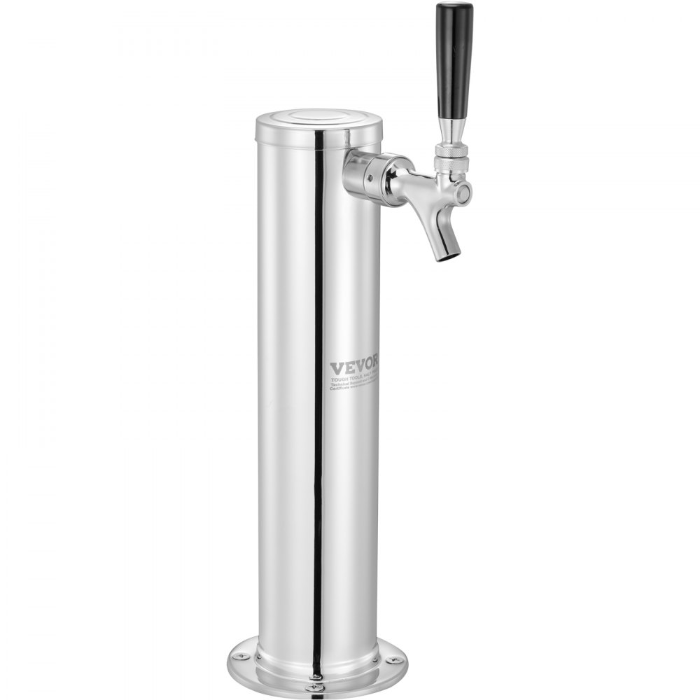 VEVOR Distributore a torre per birra alla spina con rubinetto singolo, Dispenser Torre per birra in fusto in acciaio inox, Kit torre per birra artigianale con tubi preassemblati per feste, bar