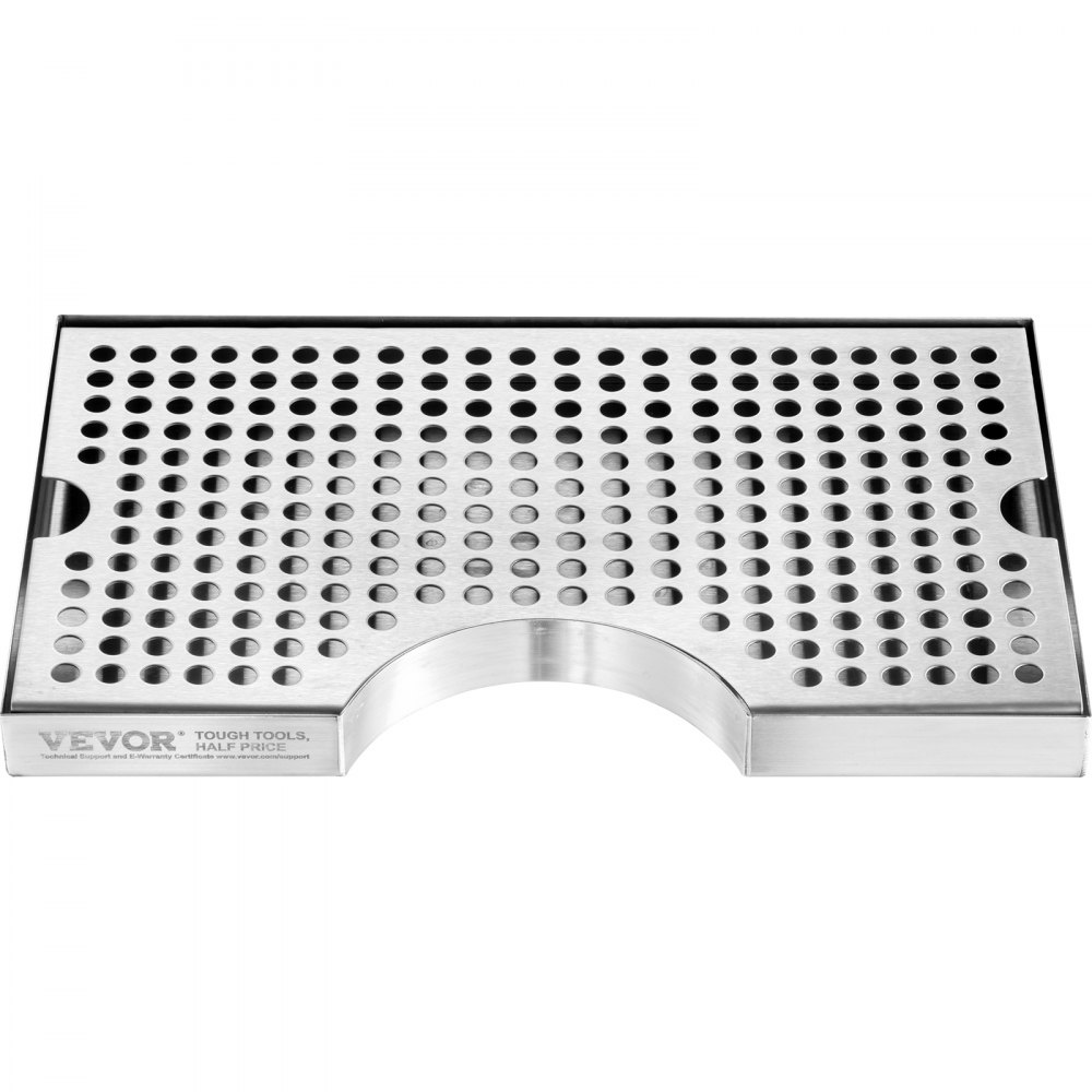VEVOR 304 Stainless Steel Drip Tray, Beer Drip Tray with 4 Non-Slip Rubber Pads & Removable Cover, 300 x 180 x 25 mm Bar Drip Tray Suitable for Restaurants, Bars, Kitchens, Cafes, etc.
