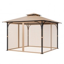VEVOR Rete di Ricambio per Gazebo, Adatta per Gazebo da 304,8 x 304,8 x 213,4 cm Rete Anti-Moscerini per Patio, Tenda per Esterni a 4 Pannelli, con Doppia Cerniera, Schermo per Baldacchino, Solo Rete