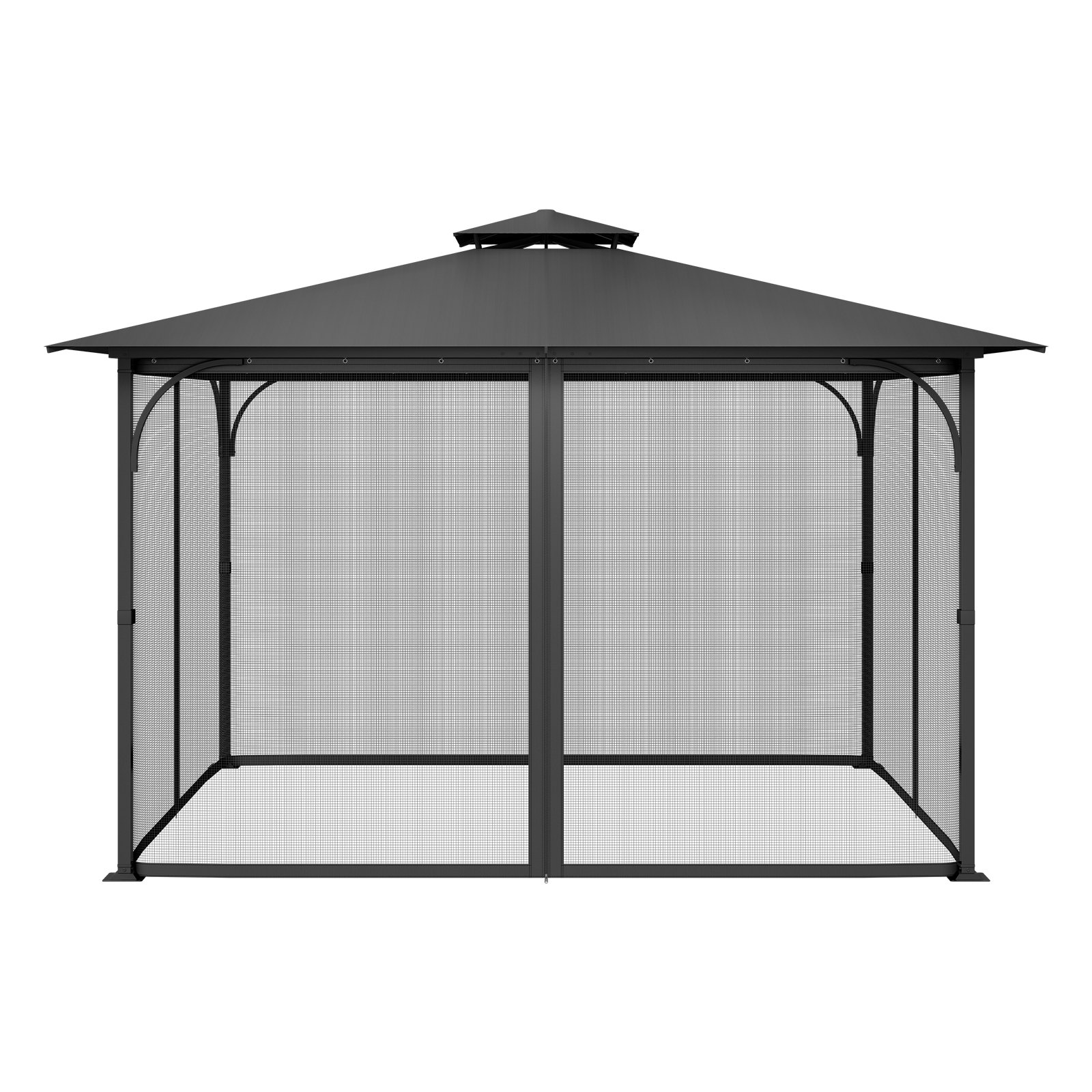 VEVOR Rete di Ricambio per Gazebo, per Gazebo 304,8 x 396,2 x 207,3 cm Rete Anti-Moscerini per Patio, Tenda per Esterni a 4 Pannelli, con Doppia Cerniera, Schermo per Baldacchino, Solo Rete, Nero