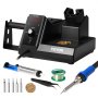 VEVOR Soldering Station, 80W Soldering Kit with Digital Display, 5 Soldering Tips, Lead-Free Solder, Solder Suction Cup, Tweezers, Tip Cleaner, Sleep Mode, °C/°F Conversion, Soldering Iron, Solder Wire Dispenser