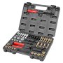 VEVOR Frese per Filettatura UNC UNF, 49 PZ, Strumento di Ripristino della Filettatura Metrica con Maschi, Set di Strumenti di Rifilettatura, Lime per Filettatura per Meccanici, Bricolage, Rosso e Nero