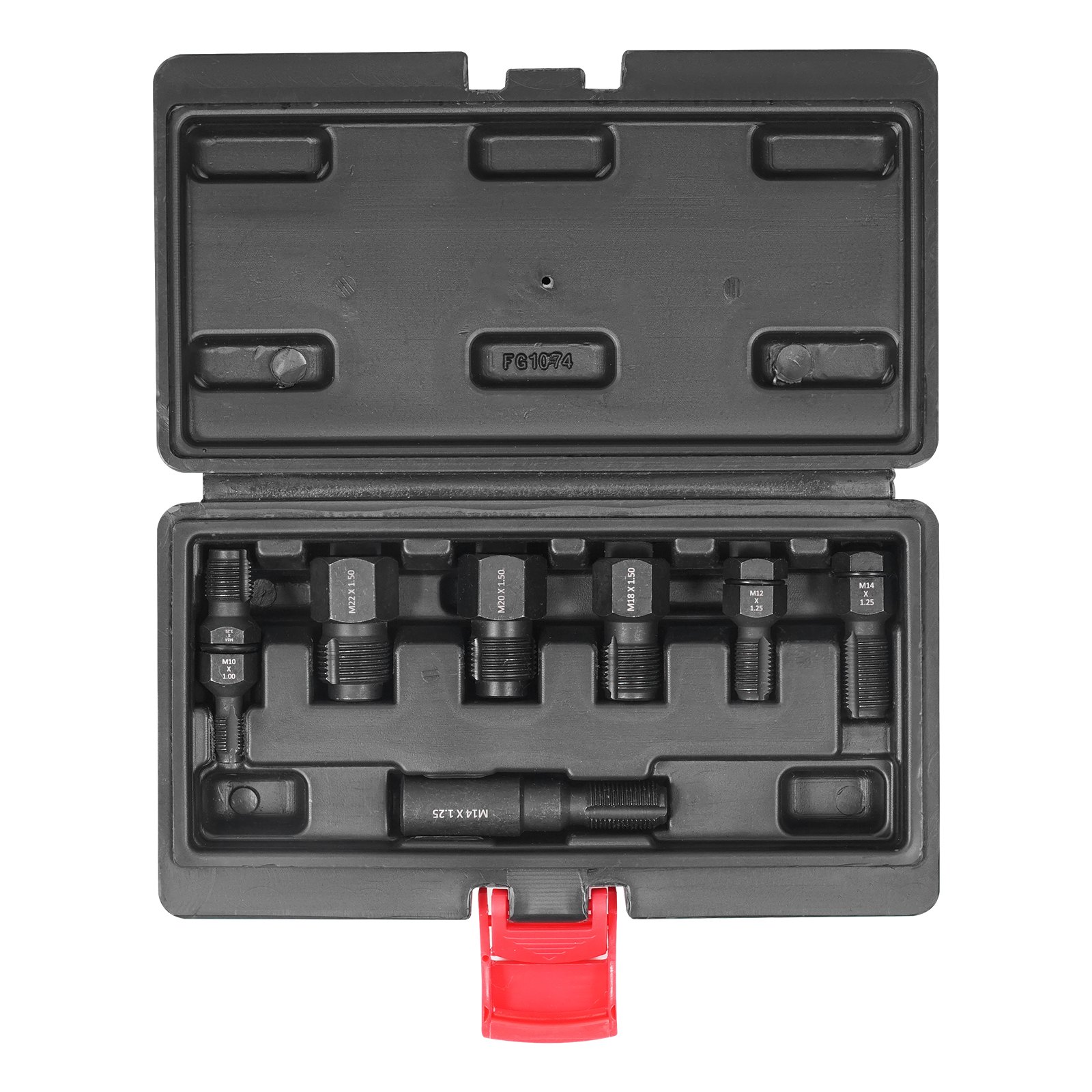 VEVOR Frese per Filettatura Metrica, Set di 7, Set di Frese per Filettatura Metrica M10 M12 M14 M18 M20 M22 Realizzato in Acciaio al Carbonio Trattato Termicamente per Riparazione della Filettatura