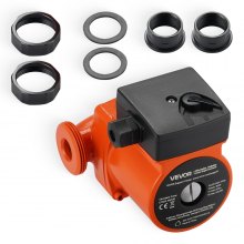 VEVOR Pompa di Circolazione in Ghisa LPS25-6S/130, 1/8 HP, 220-240 V, 55 LPM, Pompa di Circolazione per Acqua Calda, Attacco Filettato, Regolazione a 3 Velocità, per Impianto di Riscaldamento