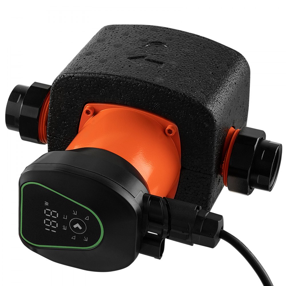 VEVOR Pompa di Circolazione ad Alta Efficienza LPS25-11PA/180, 117 LPM, per Acqua Calda in Ghisa con Prevalenza Massima di 11 M, Attacco Filettato, Valvola di Ritegno, per Impianto di Riscaldamento