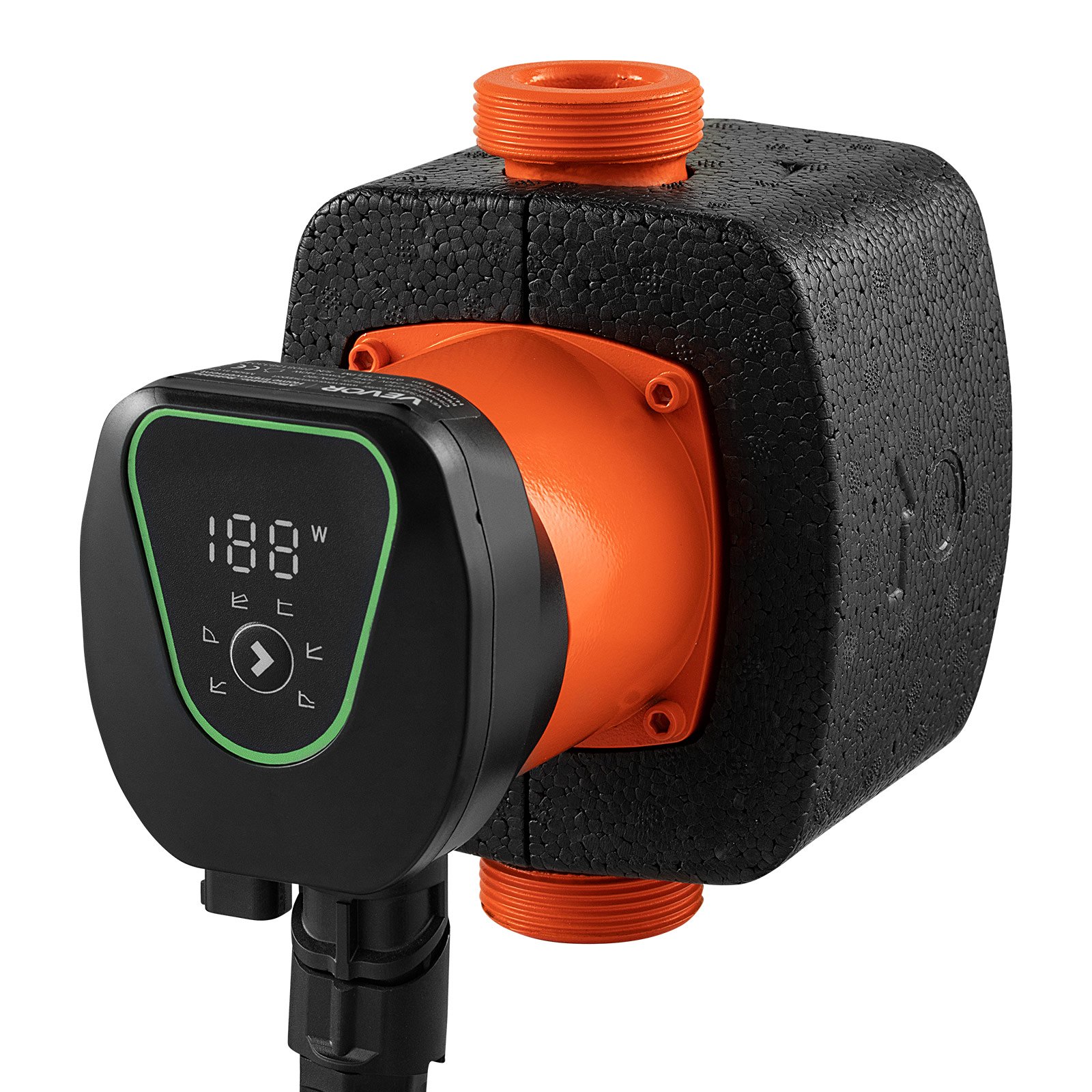 VEVOR Pompa di Circolazione ad Alta Efficienza LPS25-11PA/180, 117 LPM, per Acqua Calda in Ghisa con Prevalenza Massima di 11 M, Attacco Filettato, Valvola di Ritegno, per Impianto di Riscaldamento