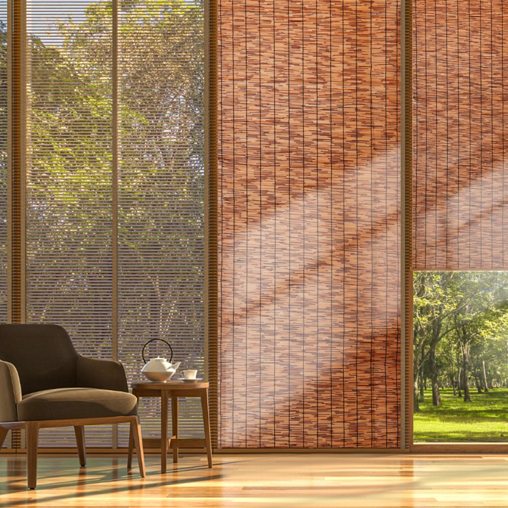 VEVOR Recinzione in Canne Naturali, 5x1,2 m, Set da 2, Protezione Privacy per Balcone Terrazza Giardino, Protezione Privacy Decorativa per Terrazza da Esterno, Pannelli Separazione per Giardino