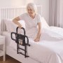 VEVOR Sponda di Sicurezza per Letto per Anziani Pieghevole Portata 136 kg, Lunghezza Regolabile, Struttura in Acciaio ad Alta Resistenza, Tasca Portaoggetti, per Letti King Size, Queen Size e Singoli