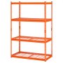 VEVOR Storage Shelving, 1089 kg, 4-Tier Heavy-Duty Shelving Unit for Garage, 508x1016x1524mm, Adjustable Boltless Shelving Unit for Industrial Shelving, All-Purpose Shelving, Basement Shelving for Kitchen, Storage, Cellar, Orange