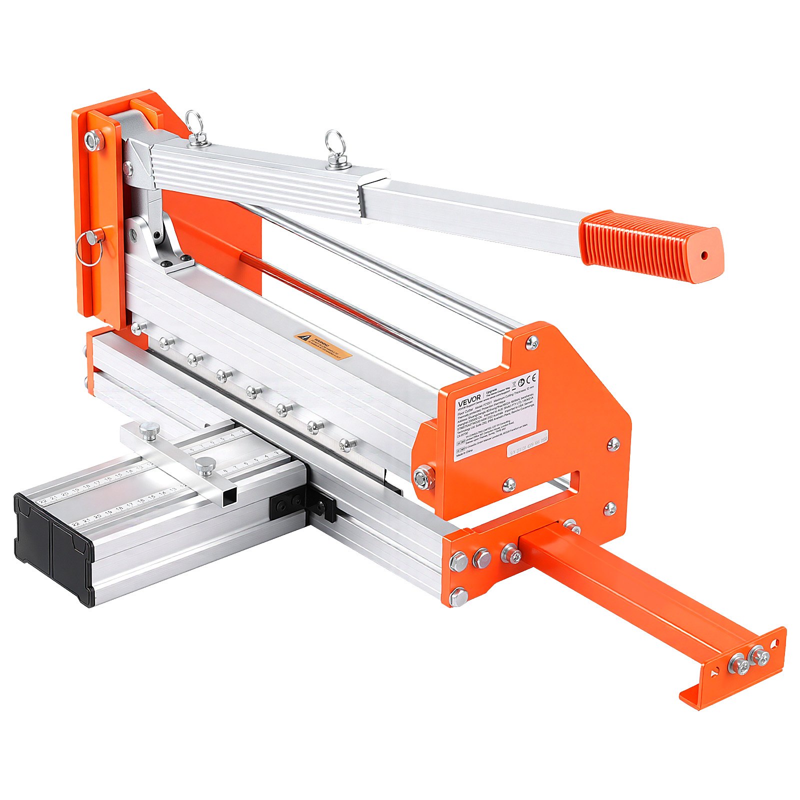 VEVOR 304.8mm Vinyl Floor Cutter, 12mm Thick Laminate Flooring Cutter with Upgraded Labor-Saving Aluminum-Alloy Lever, Telescoping Support Plate, Cuts Certain Engineered Wood, LVT, VCT, SPC, LVP, WPC