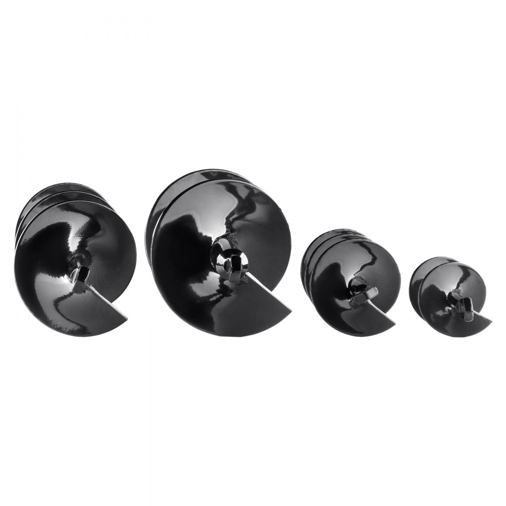 VEVOR Trivella Elicoidale per Trapano da Giardino 4 Pezzi 38/47,5/66/77,6mm, Punta a Spirale per Avviatore in Acciaio da Giardino Cortile, Punta Trivella Esagonale per Trapano da 9,53 mm 4 Dimensioni