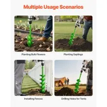 VEVOR Punta da Trapano a Spirale Ø100 x 790 mm per Perforazione da Giardino