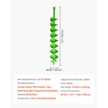 VEVOR Punta da Trapano a Spirale Ø100 x 790 mm per Perforazione da Giardino