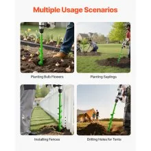 VEVOR Punta da Trapano a Spirale Ø60 x 790 mm per Perforazione da Giardino