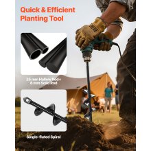 VEVOR Punta da Trapano a Coclea per Piantagione, Punte da Trapano a Spirale 2 pezzi Ø40 x 220 mm/Ø80 x 300 mm, Compatibile con Trapani con Attacco da 10 mm, Accessori per Perforazione da Giardino