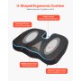 VEVOR Cuscino Rinfrescante in Gel e Memory Foam, Cuscino per Sedia a Forma di U con Rivestimento Rimovibile per Alleviare Pressione della Seduta su Sedie a Rotelle, per Viaggio, Ufficio, Auto