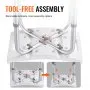 VEVOR Sedile per Doccia Antiscivolo Altezza Regolabile 360-485mm, Sgabello per Doccia Carico max. 158,8kg, Sedia per Doccia in Alluminio PE, Sgabello da Bagno Doccia Antiscivolo Portata 158,8kg Bianco