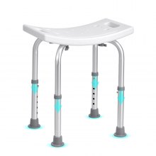 VEVOR Sedile per Doccia Antiscivolo Altezza Regolabile 360-485mm, Sgabello per Doccia Carico max. 158,8kg, Sedia per Doccia in Alluminio PE, Sgabello da Bagno Doccia Antiscivolo Portata 158,8kg Bianco