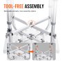VEVOR Sedile per Doccia Antiscivolo Altezza Regolabile 405-480mm, Sgabello per Doccia Carico max. 226,8kg, Sedia per Doccia in Alluminio PE, Sgabello da Bagno Doccia Antiscivolo Portata 226,8kg Bianco