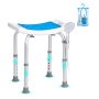VEVOR Sedile per Doccia Antiscivolo Altezza Regolabile 360-490mm, Sgabello per Doccia Carico max. 158,8kg, Sedia per Doccia in Alluminio PE, Sgabello da Bagno Doccia Antiscivolo Portata 158,8kg Bianco