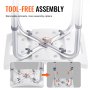 VEVOR Sedile per Doccia Antiscivolo Altezza Regolabile 360-490mm, Sgabello per Doccia Carico max. 158,8kg, Sedia per Doccia in Alluminio PE, Sgabello da Bagno Doccia Antiscivolo Portata 158,8kg Bianco