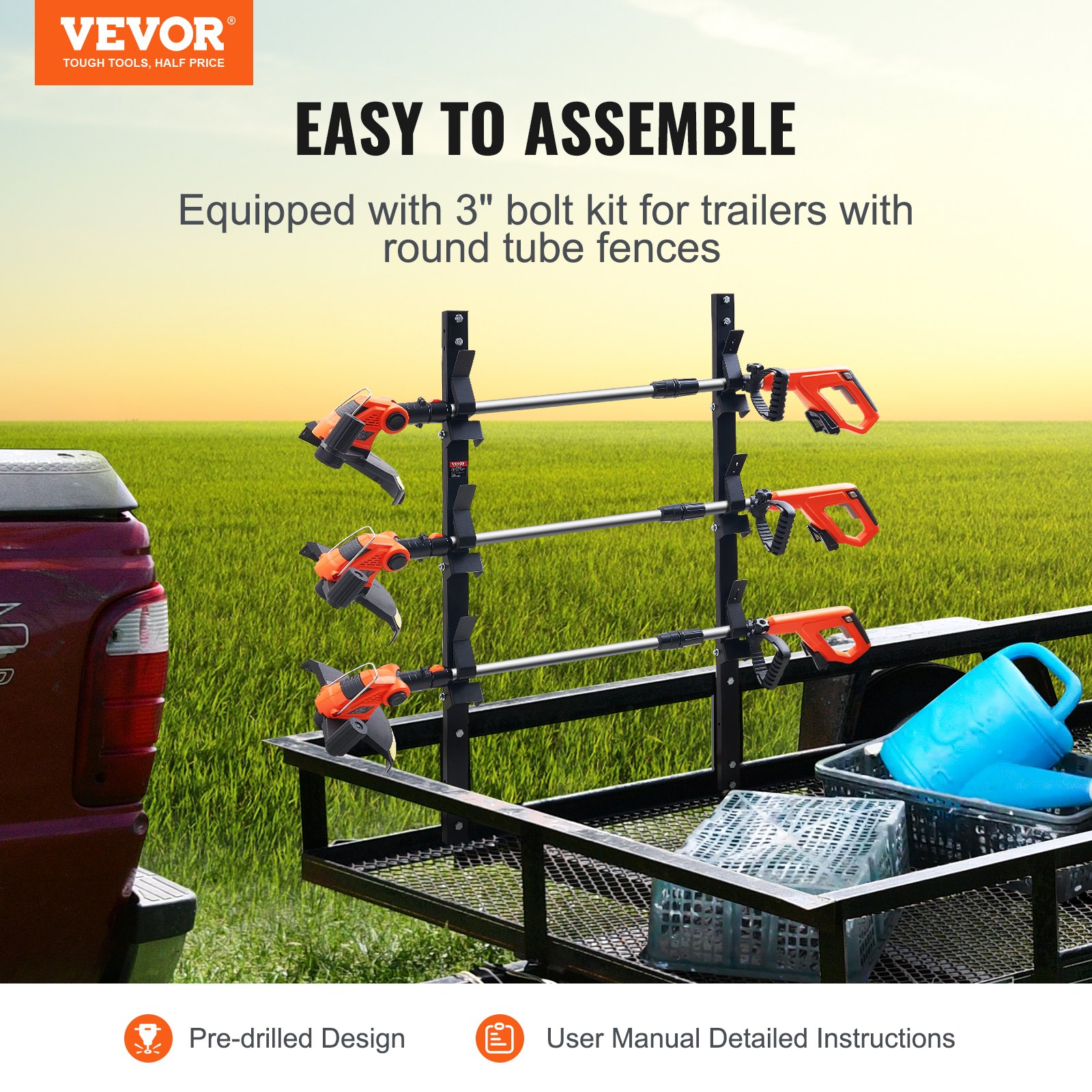 VEVOR Lawn Trimmer Holder Weed Eater Stand Vertical Max. Load Capacity 10 kg (1 slot) Lawn Trimmer with 3 slots Trimmer Stand for your garden and landscaping needs