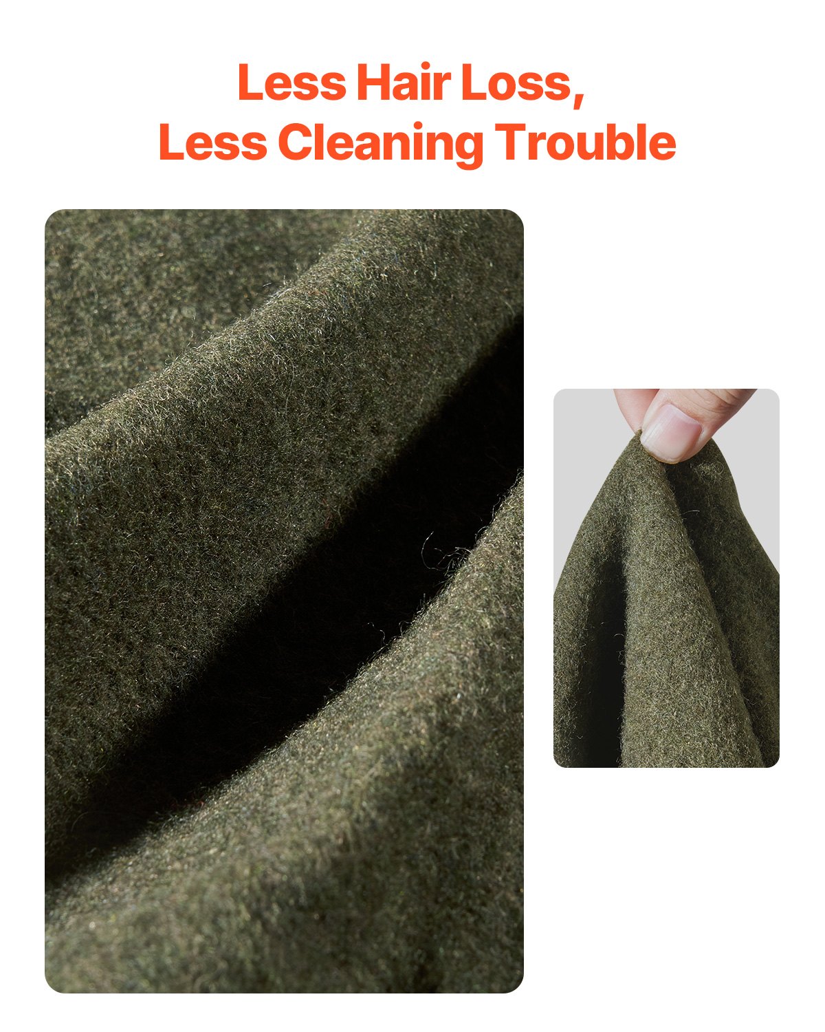 VEVOR Camping Blanket 1.62x2.23m, Wool Blanket, Large Warm Stadium Blanket, Waterproof and Windproof, Flame Retardant, Ideal for Outdoors, Picnics, Hiking, Sporting Events, Travel, (80% Wool), Military Green