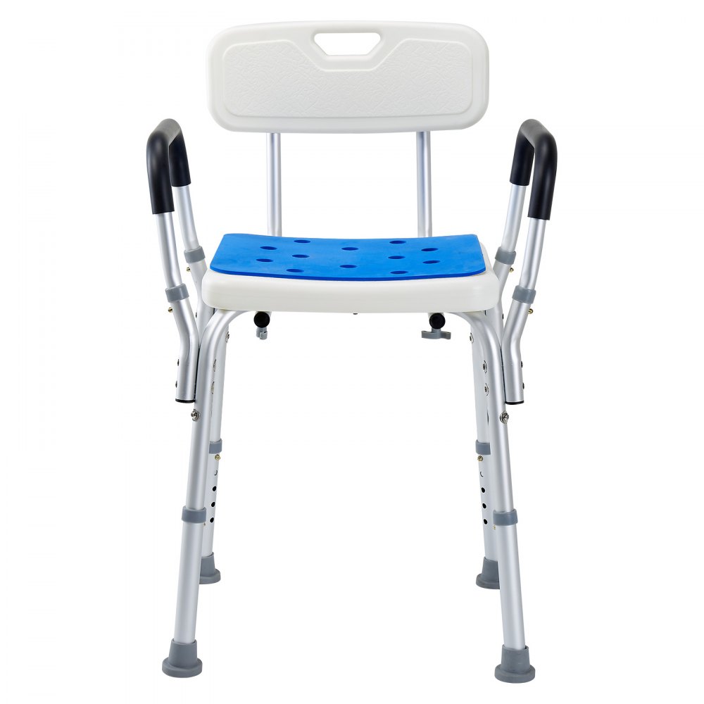 VEVOR Sedia da Doccia, Capacità di 181,4 kg, Sedile da Doccia con Schienale, Regolabile in Altezza, Sedia da Doccia per Vasca da Bagno Interna, Sedia da Bagno Antiscivolo per Anziani Disabili
