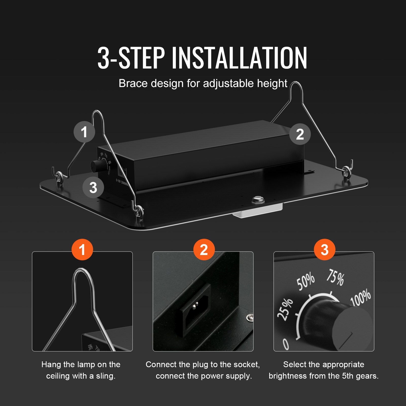 VEVOR Lampada LED da Coltivazione delle Piante 150W per Serra Interna a Spettro Completo 120-277V, Lampada a Spettro Completo per Serra Domestica Interna Telaio in Alluminio, Luce per Crescita Piante