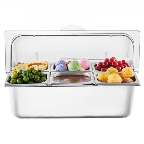 Contenitore Per Snack Da 8 Scomparti In Acciaio Inox – Vassoio Portatile Con Manico E Coperchi Singoli Per Frutta, Noci E Verdure, Lavabile In Lavastoviglie
