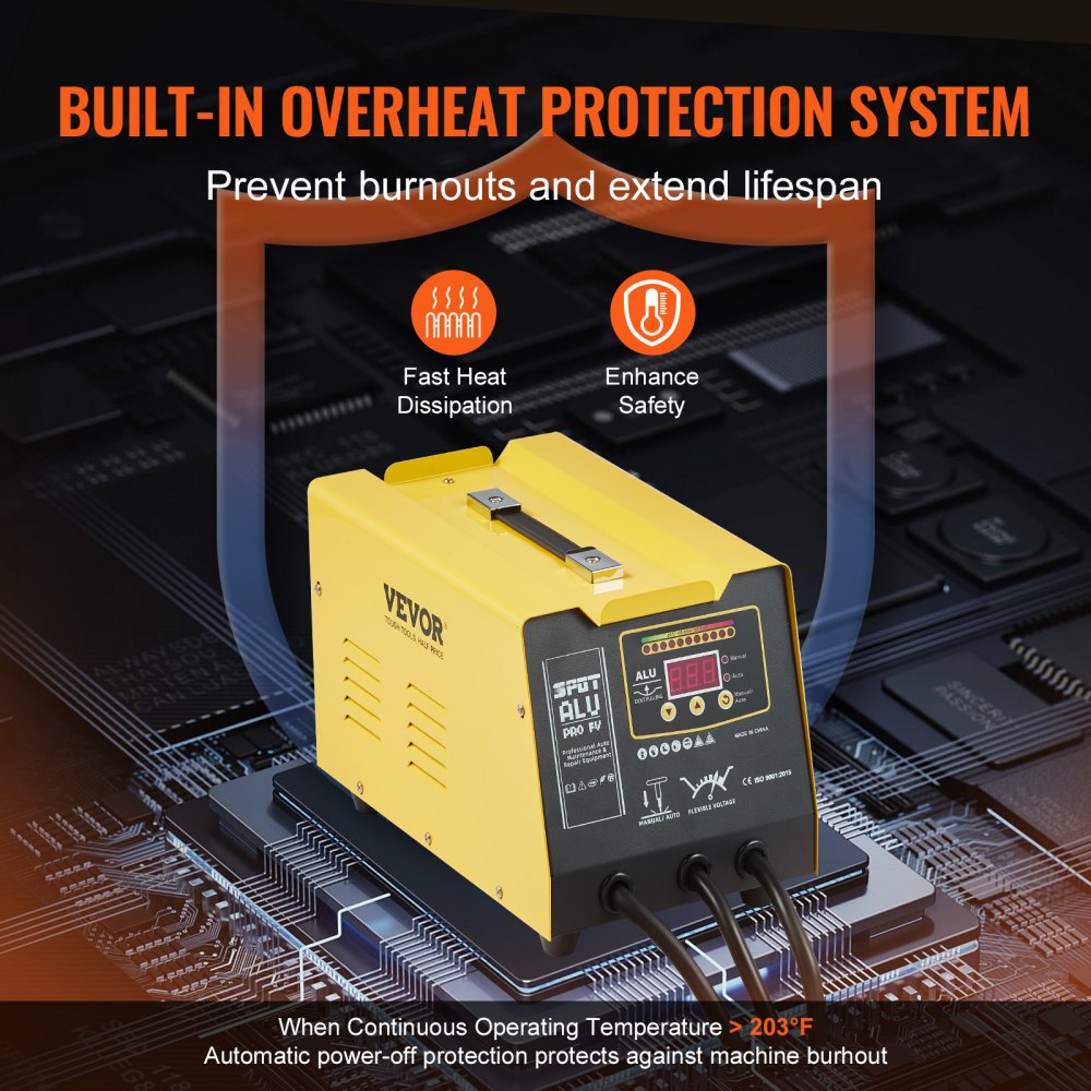 VEVOR Dent Puller, 300 W, Dent Repair Kit with Hot Air Gun, Dent Puller Automatic/Manual Welding Mode, Car Body Spot Welder for Repairing Aluminum Body Parts