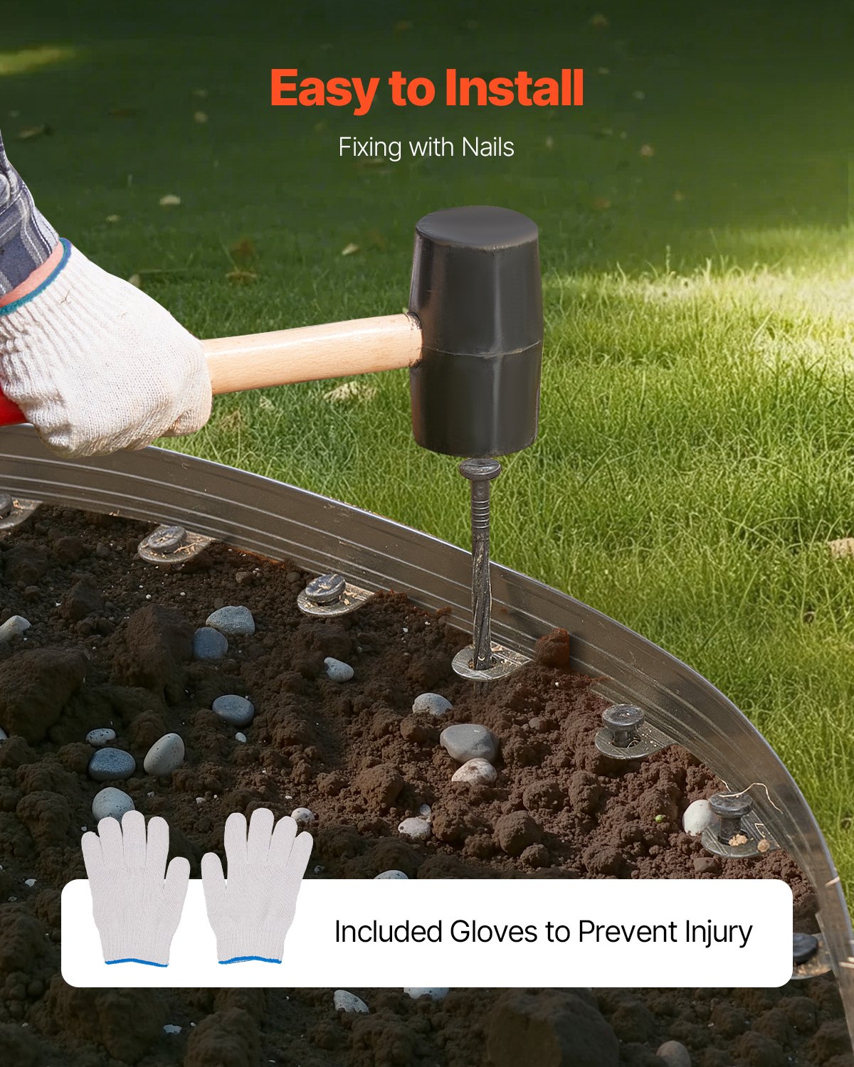 VEVOR Bordatura in Acciaio Metallo Antiruggine per Giardino, Bordatura Pieghevole per Prato Resistente, Facile da Installare, Divisorio Aiuole Vialetto, Nero 10 Pezzi 1524 x 43 x 1,6 mm