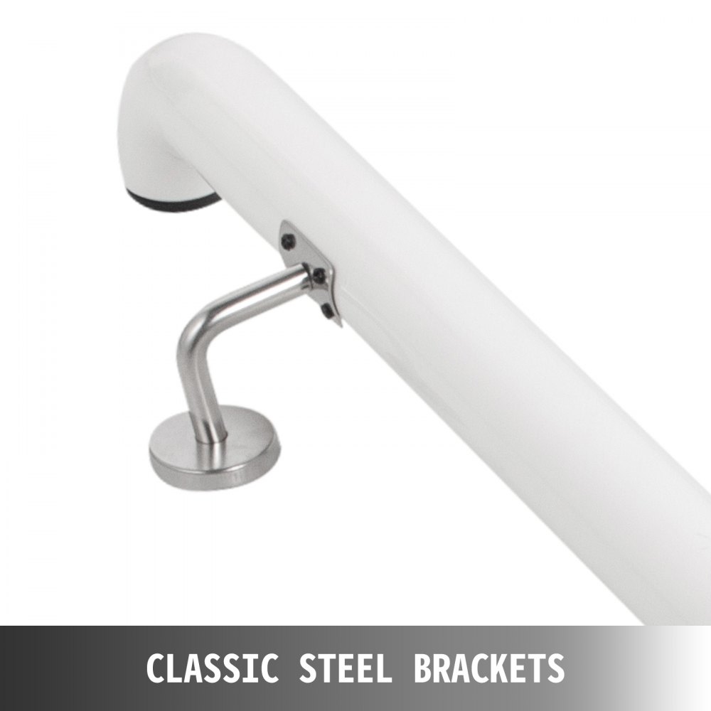 Ringhiera Scale Alluminio 6”1.8m Corrimano Per scale Bianco Capacità 200libbre