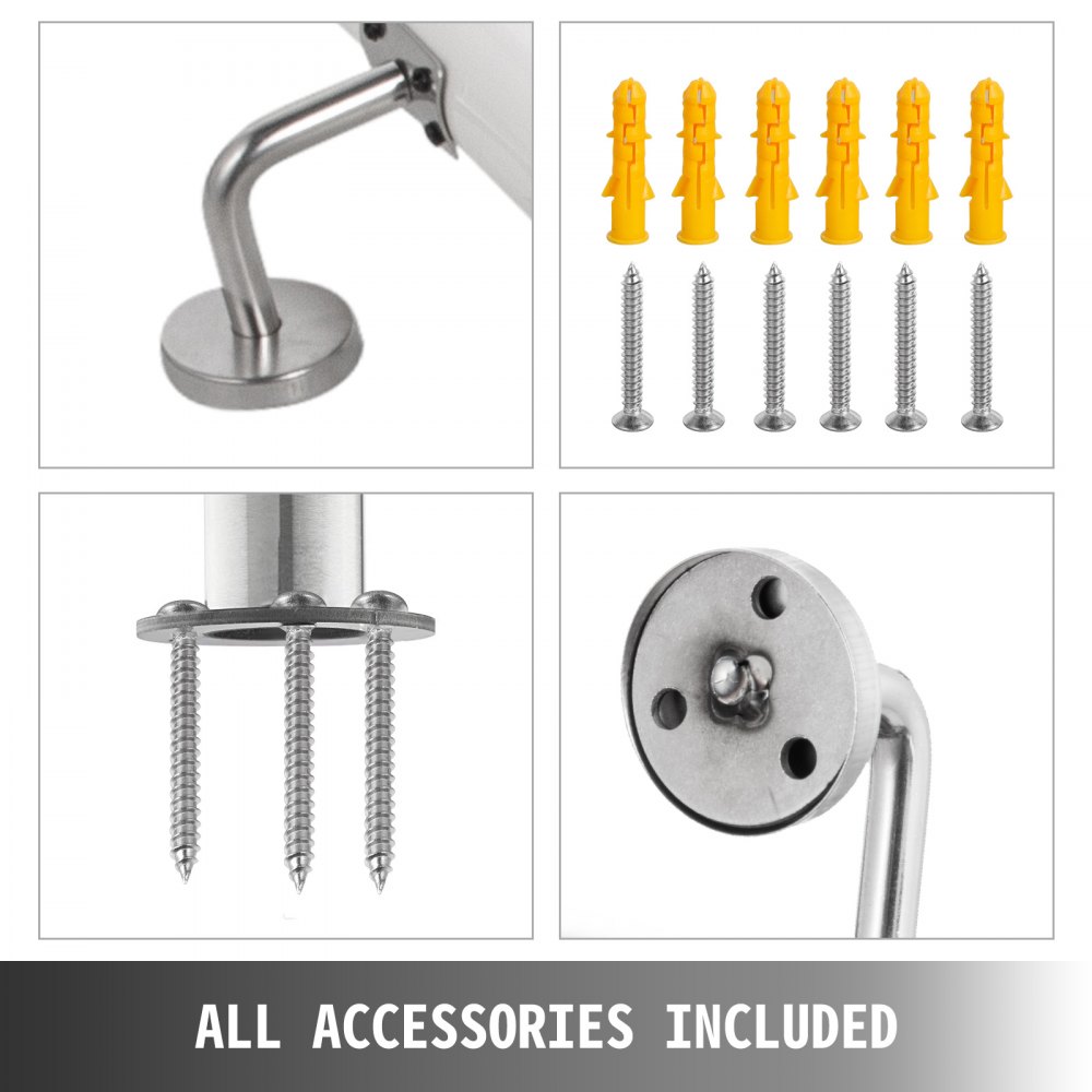 Ringhiera Scale Alluminio 6”1.8m Corrimano Per scale Bianco Capacità 200libbre