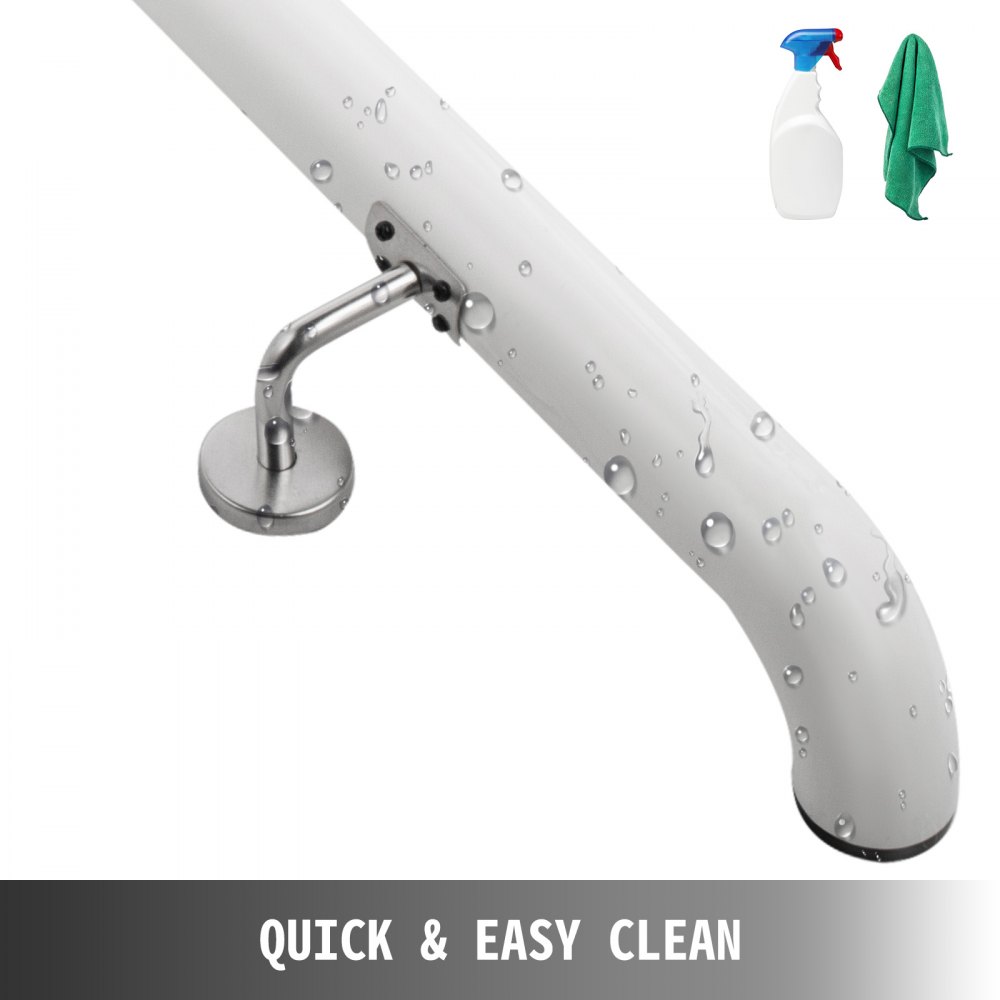 Ringhiera Scale Alluminio 6”1.8m Corrimano Per scale Bianco Capacità 200libbre