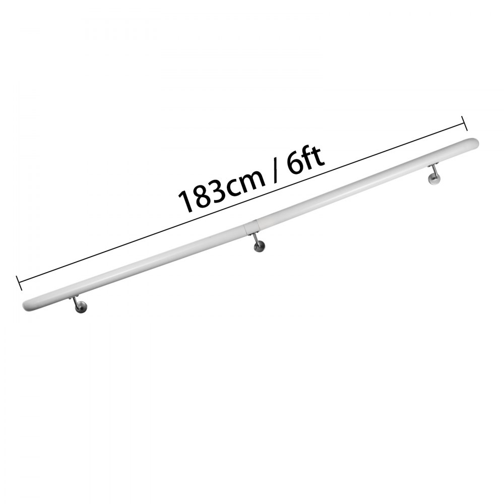 Ringhiera Scale Alluminio 6”1.8m Corrimano Per scale Bianco Capacità 200libbre