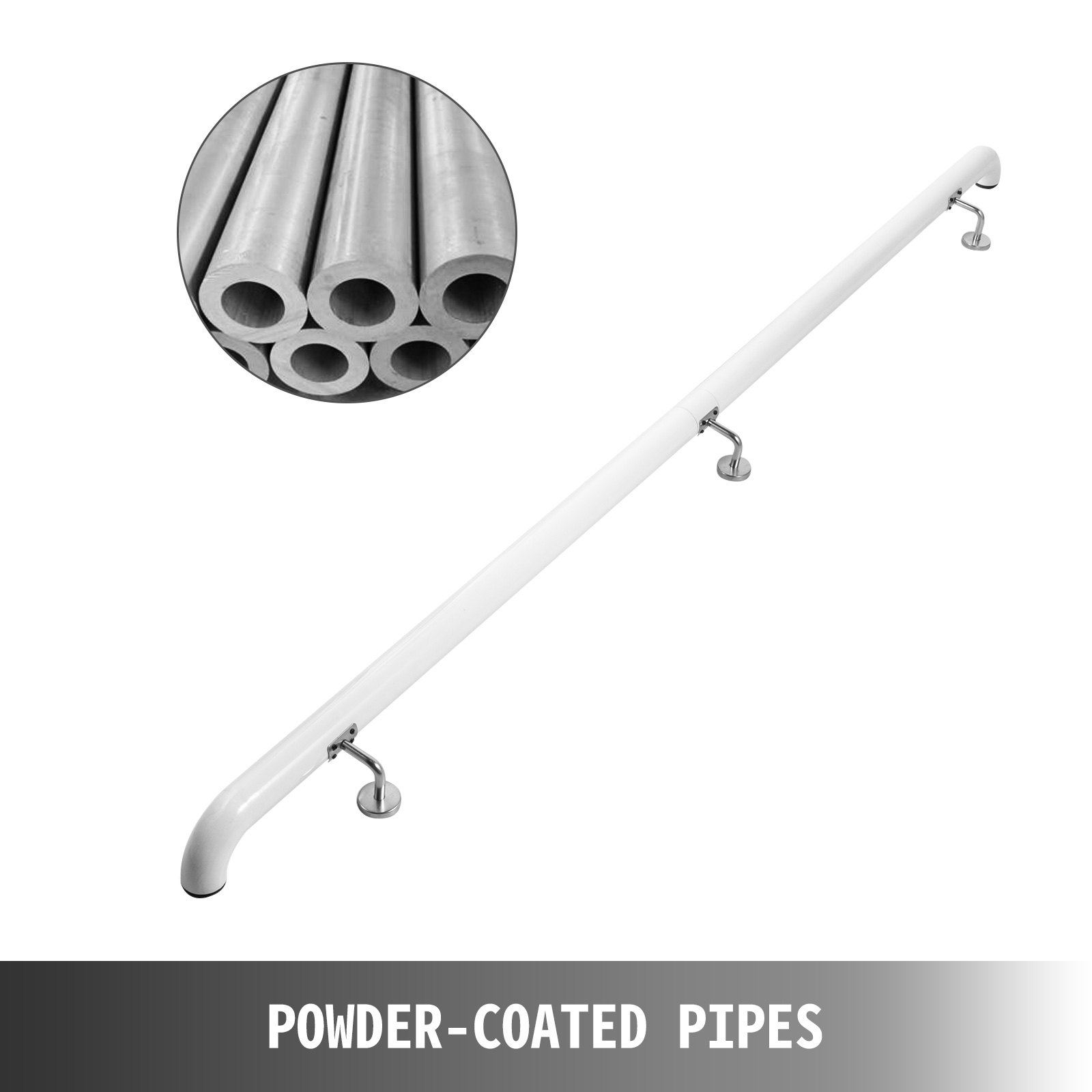 Ringhiera Scale Alluminio 6”1.8m Corrimano Per scale Bianco Capacità 200libbre