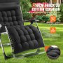 VEVOR Poltrona Relax Reclinabile 825mm Lettino Giardino Interni Esterni Nero