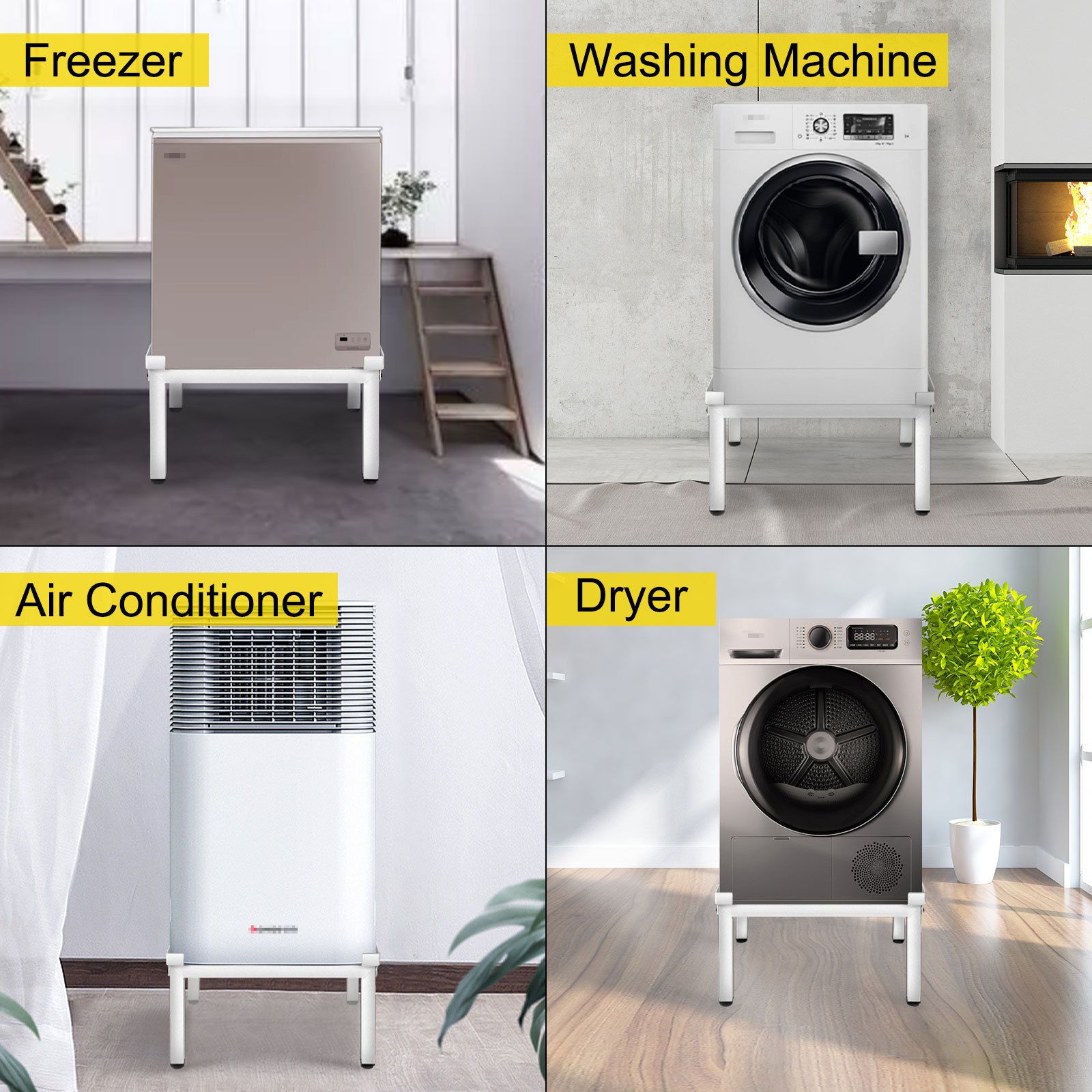 Vevor Base Piedistallo Supporto Per Frigorifero Lavatrice Asciugatrice Alluminio