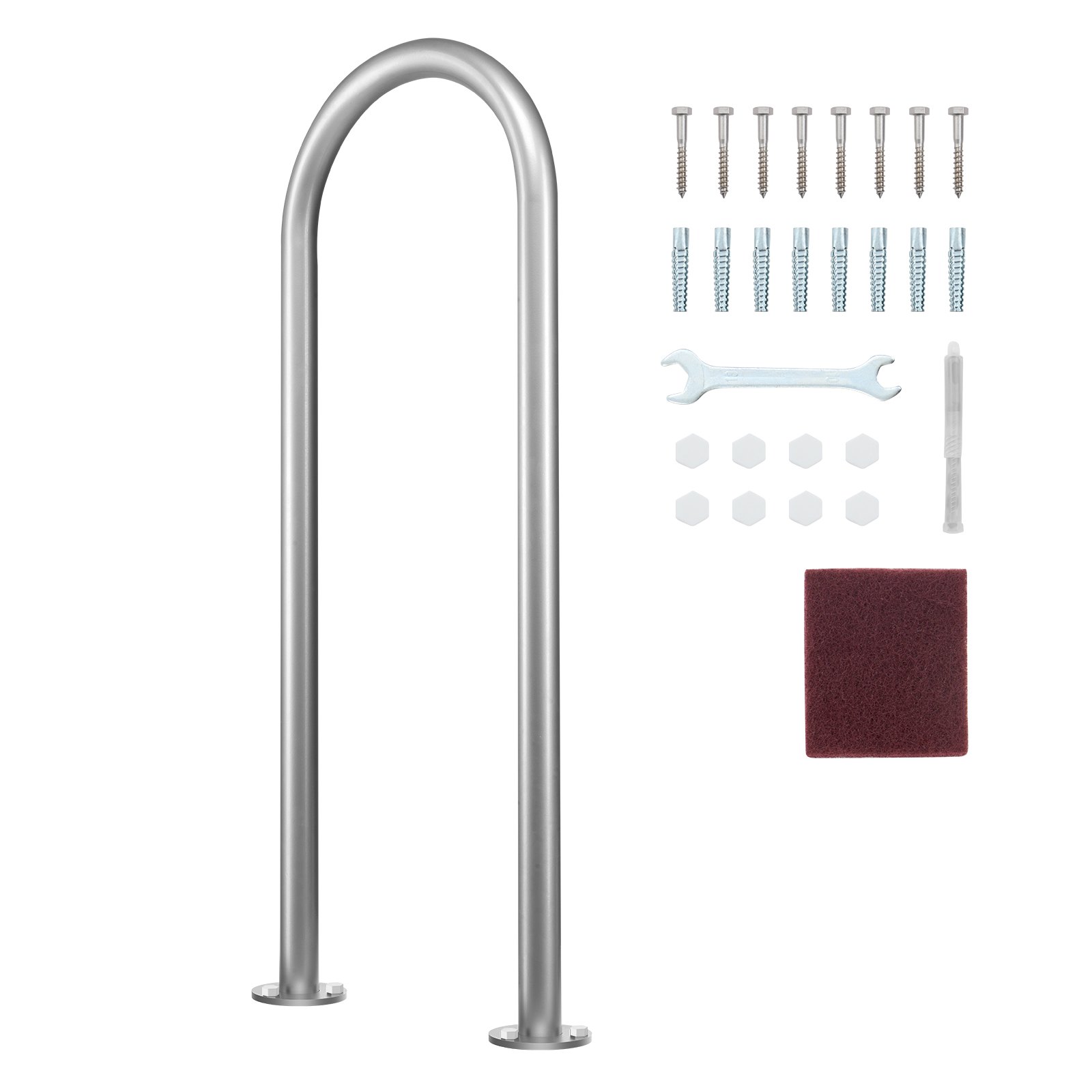 VEVOR Pool Handrail, 400 x 90 x 915 mm, Aluminum Pool Entry with Base Plate for Indoor/Outdoor Pools, User-Friendly Entry Aid for Swimming Pools, Grab Handle with Accessories for Spas and Docks