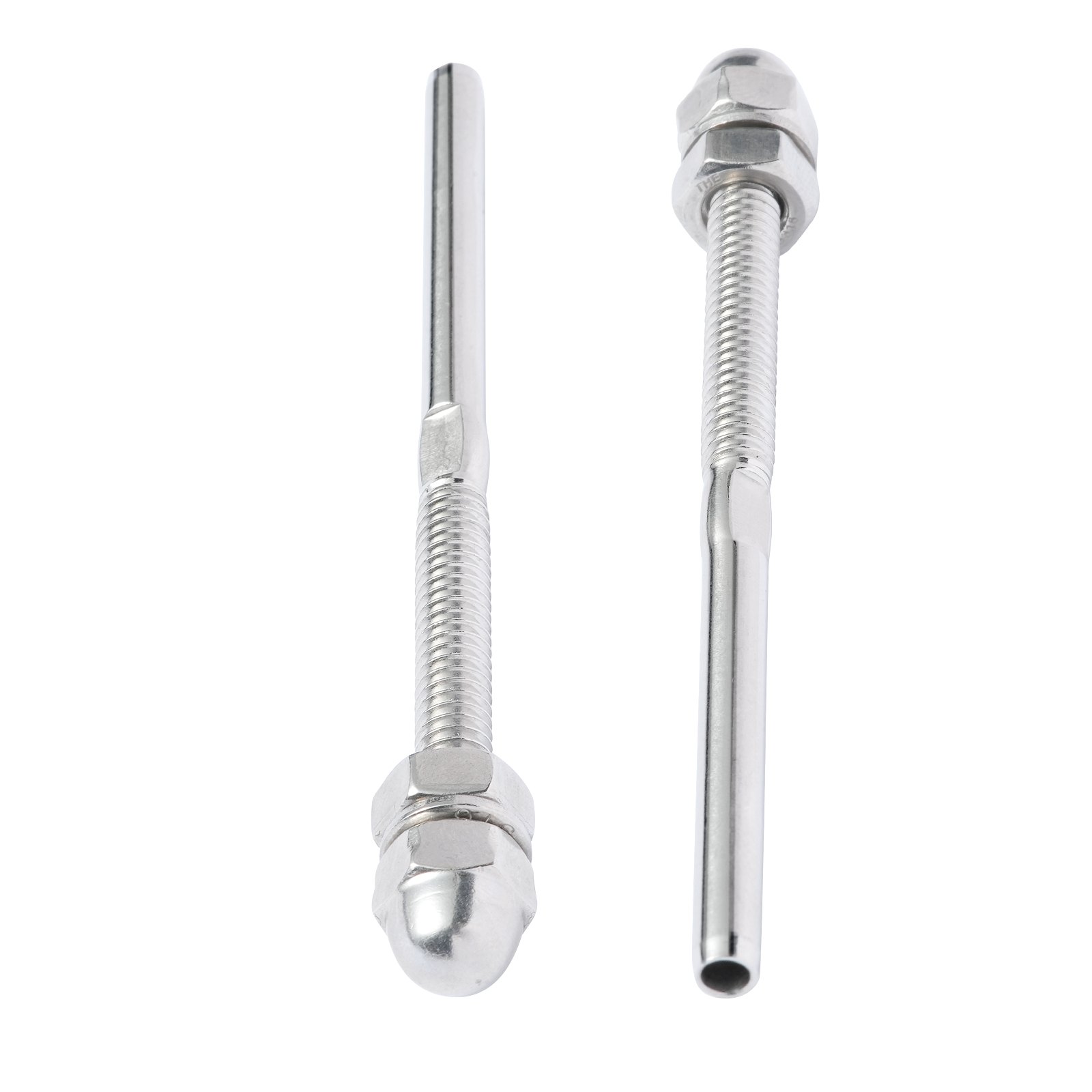 VEVOR Terminale per Raccordo di Tensione con Perno Filettato per Ringhiera per Cavi da Ponte da 1/8", Acciaio Inox T316, Tenditore per Ringhiera per Cavi da 1/8" per Pali in Legno/Metallo, Argento