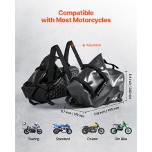VEVOR Borsa da Sella Laterale per Moto, 28 L Borsa a Tracolla con Cinghia Inferiore, Compatibile con Maggior Parte delle Motociclette, Portabagagli per Moto Sportive all'Aperto, Nero