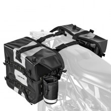 VEVOR Borsa da Sella Laterale per Moto, 30 L Compatibile con la Maggior Parte delle Motociclette, in Tessuto Impermeabile per Sport all'Aria Aperta, con Borsa Interna Staccabile, Nero