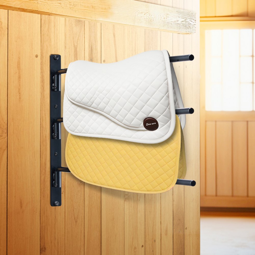 VEVOR Supporto per Sella da Parete, Supporto per Sella Oscillante, Supporto per Sella per Cavallo a 3 livelli, Supporto e Coperta per l'Organizzazione della Selleria 78,5 x 75,9 x 13,97 cm, 2 Pezzi