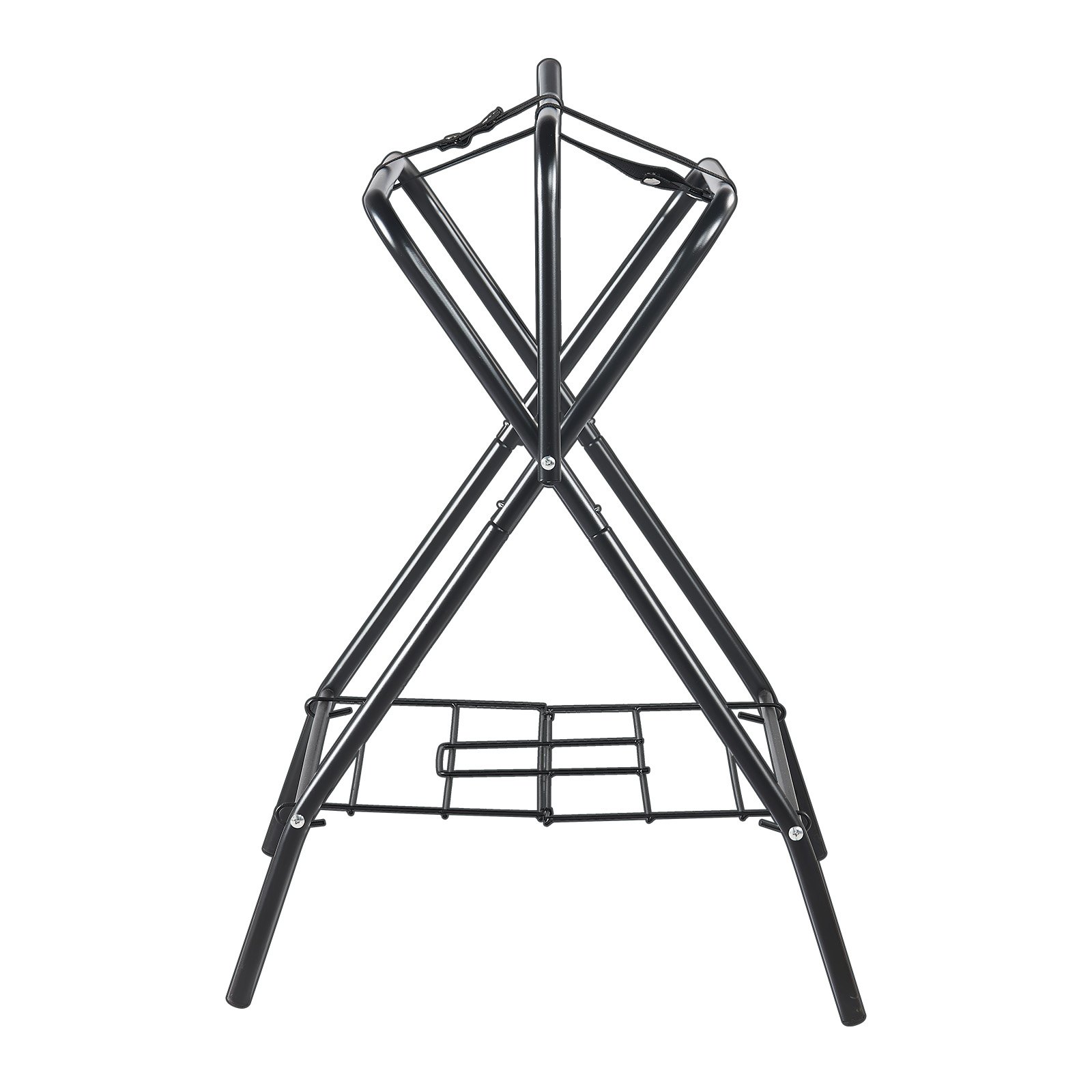 VEVOR Foldable Saddle Rack, Horse Saddle Stand up to 60 kg, Portable Horse Blanket Holder, Robust Steel Saddle Stand for English and Western Saddles, Bridle Storage, Black